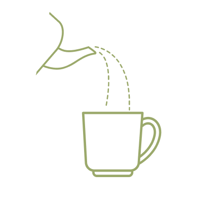 green tea with hot water